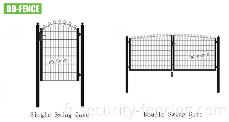 868 656 double horizontal métallique métallique arc arc top déco double clôture en mailles pour garden road piéton parc école d'usine résidentielle